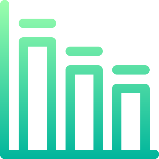 diagramme à bandes Basic Gradient Lineal color Icône