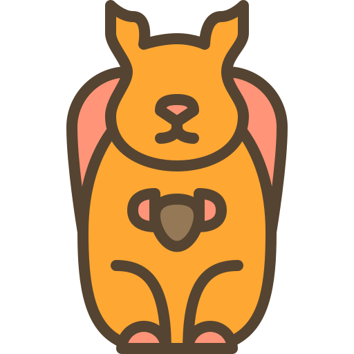 wiewiórka i żołądź Berkahicon Lineal Color ikona