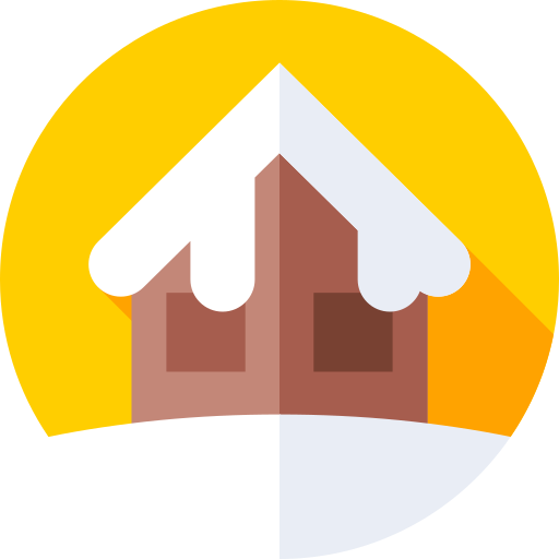 casa di legno Flat Circular Flat icona