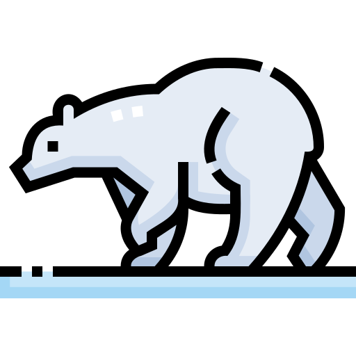 niedźwiedź polarny Detailed Straight Lineal color ikona