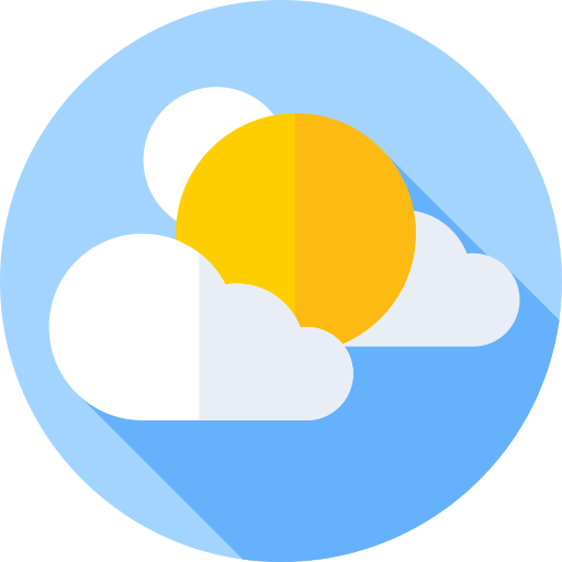 bewolkt Flat Circular Flat icoon