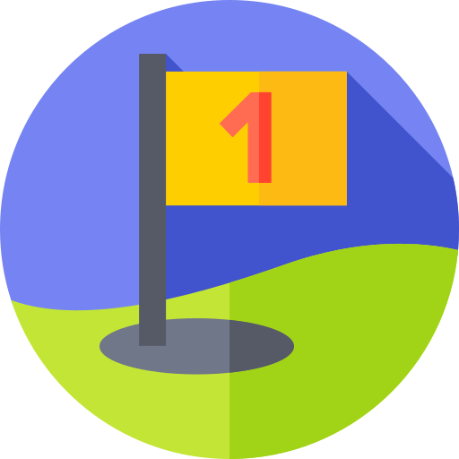 bandiera del golf Flat Circular Flat icona
