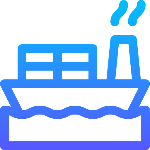 Cargo ship Basic Gradient Lineal color icon