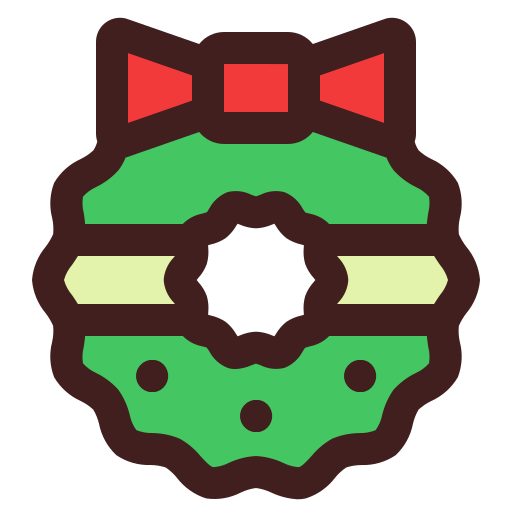 クリスマスリース Generic Outline Color icon