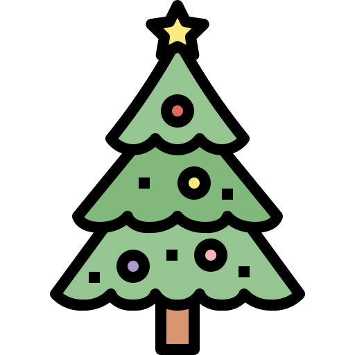 árbol de navidad Generic Outline Color icono