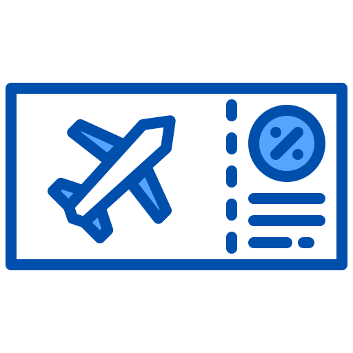 Airplane ticket xnimrodx Blue icon