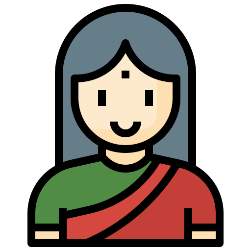 Indian woman Surang Lineal Color icon