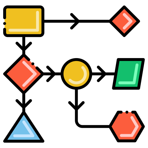 diagrama de flujo Flaticons Lineal Color icono