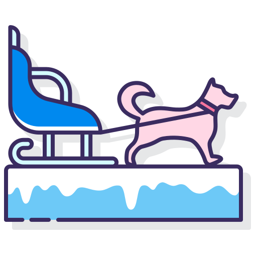 trineo de perros Flaticons Lineal Color icono