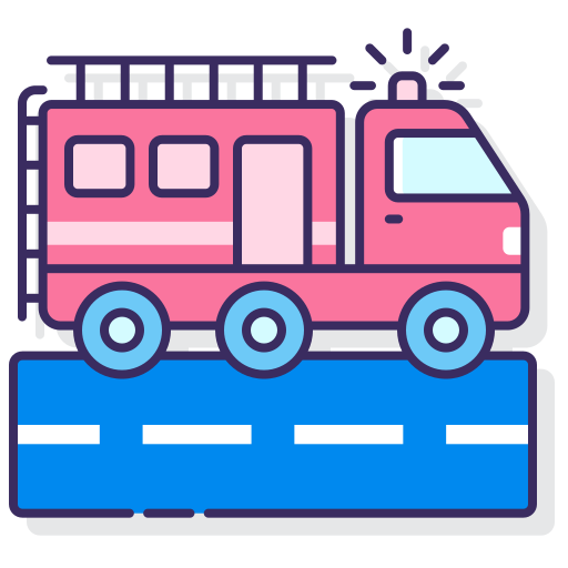 Fire truck Flaticons Lineal Color icon