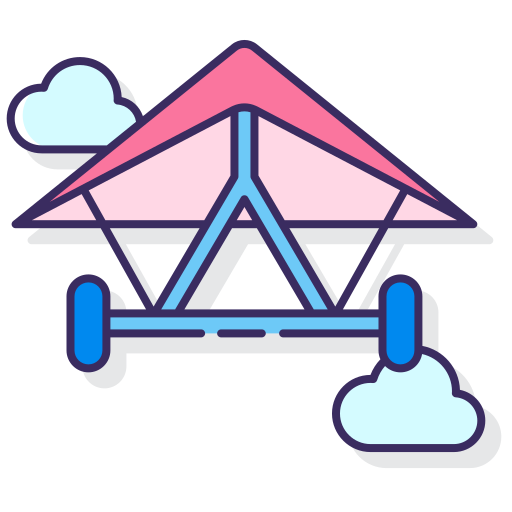 Hang glider Flaticons Lineal Color icon