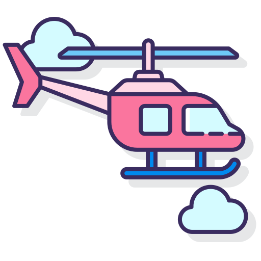Вертолет Flaticons Lineal Color иконка