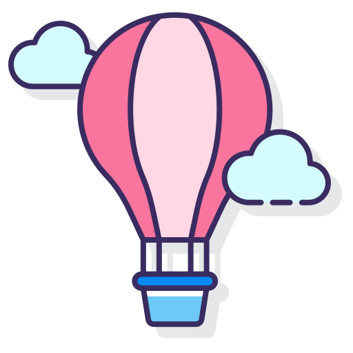 balon na gorące powietrze Flaticons Lineal Color ikona