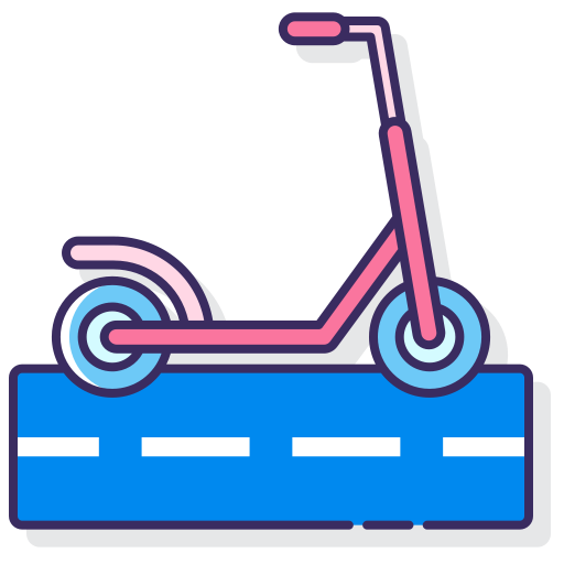 Kick scooter Flaticons Lineal Color icon