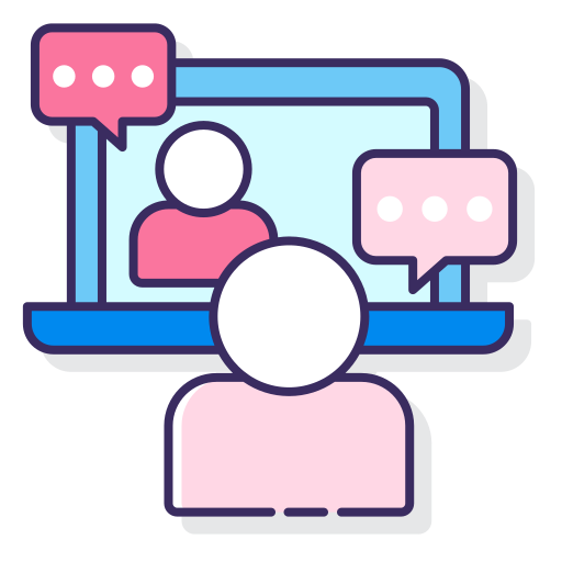 Online meeting Flaticons Lineal Color icon