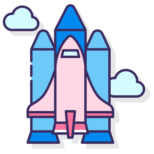 space shuttle Flaticons Lineal Color icona