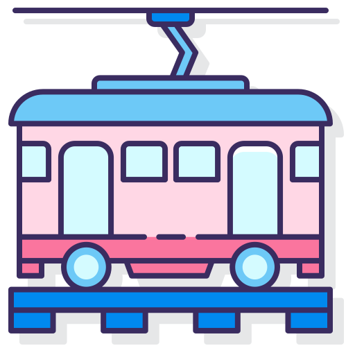 tram Flaticons Lineal Color icona