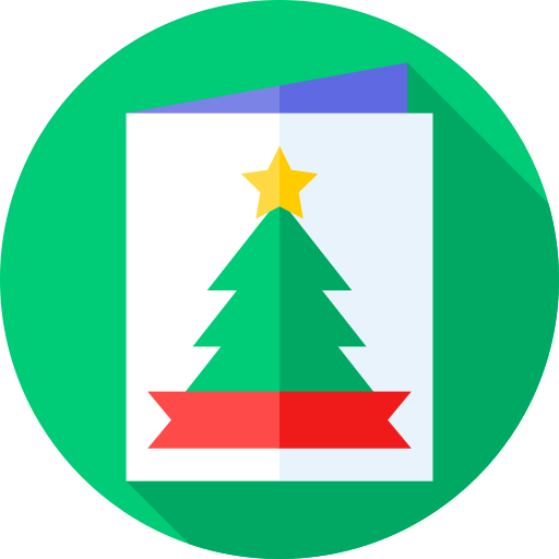 biglietto natalizio Flat Circular Flat icona