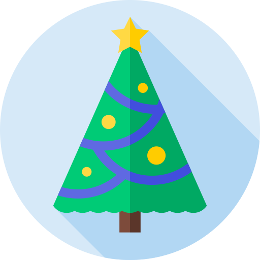 drzewko świąteczne Flat Circular Flat ikona
