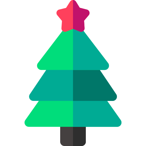 kerstboom Basic Rounded Flat icoon