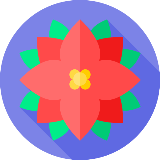 Poinsettia Flat Circular Flat icon