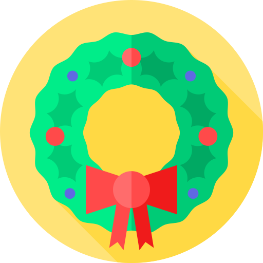 corona de navidad Flat Circular Flat icono