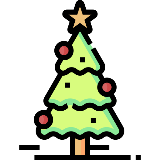 Рождественская елка Detailed Straight Lineal color иконка