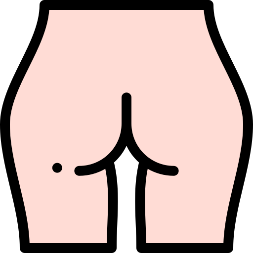 Buttocks Detailed Rounded Lineal color icon