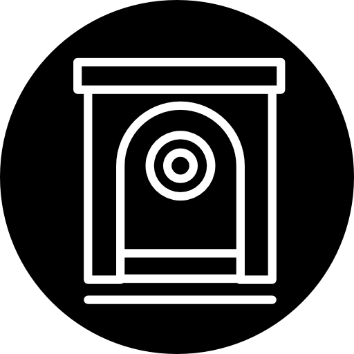 variante del contorno della cassetta di sicurezza all'interno di un cerchio  icona
