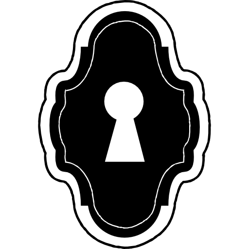 Keyhole in a vertical rounded old shape  icon