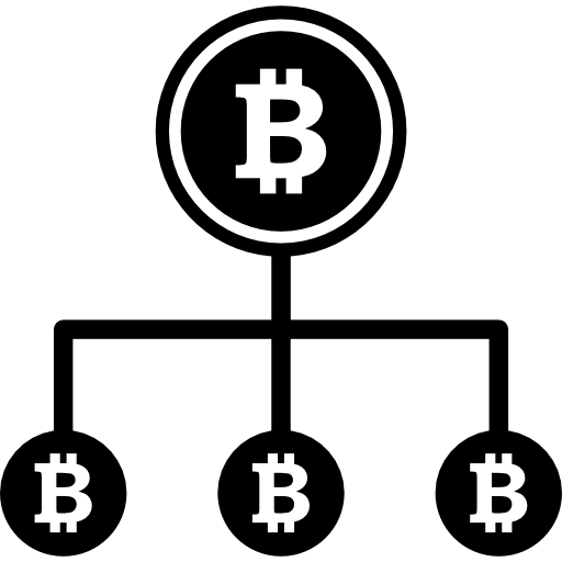 gráfico de linha descendente de bitcoin  Ícone