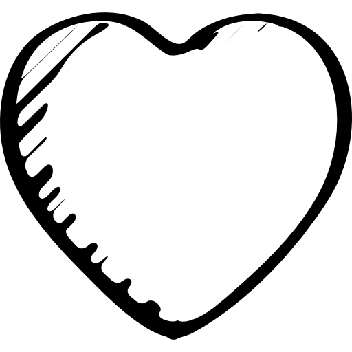 miłość lub jak serce naszkicowany zarysowany symbol  ikona