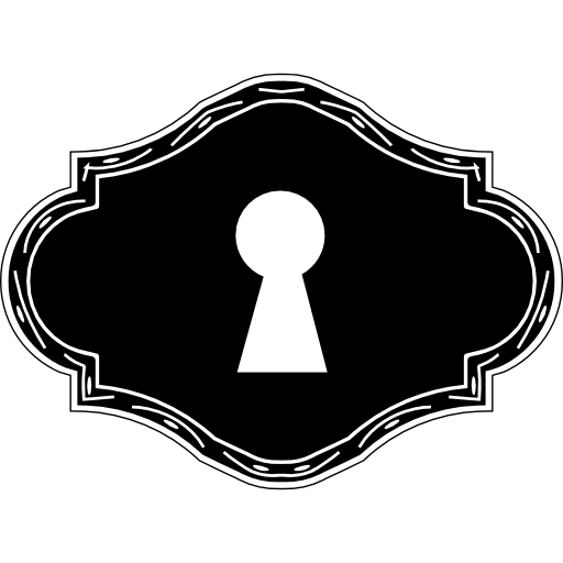 buco della serratura in forma orizzontale  icona