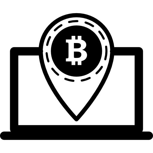 tijdelijke aanduiding voor bitcoin-symbool in laptop  icoon