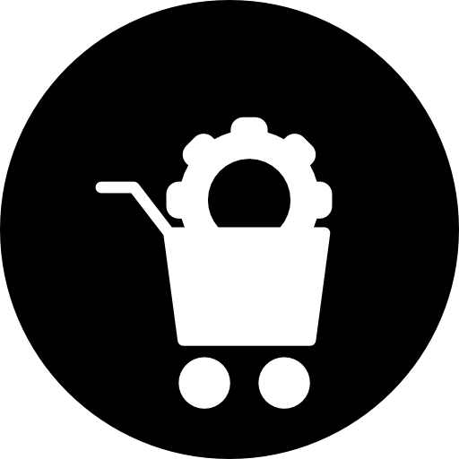 símbolo circular de configuración de tienda  icono