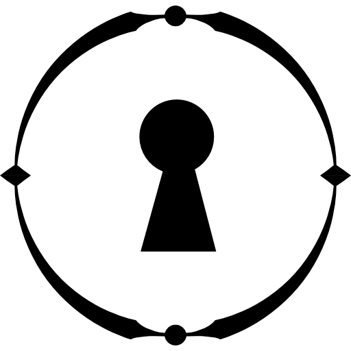 buco della serratura in un cerchio  icona