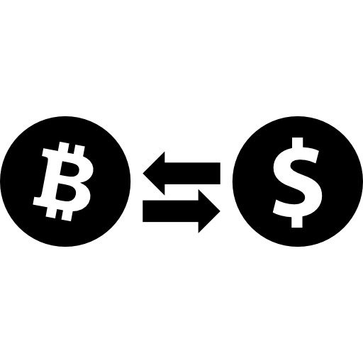 simbolo del tasso di cambio da bitcoin a dollaro  icona