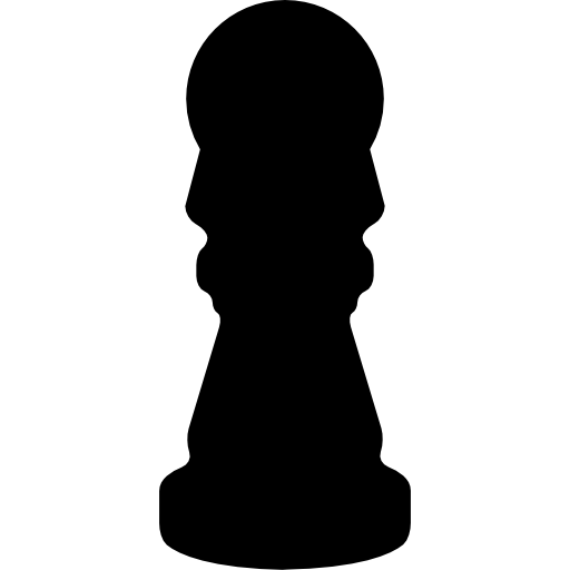 vista lateral da forma preta do peão do xadrez  Ícone