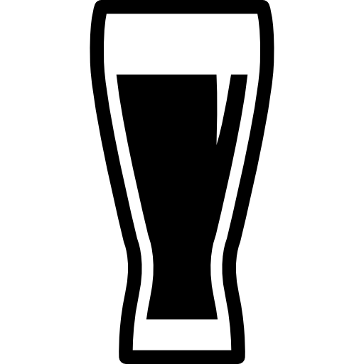 Tall drink glass with dark soda inside  icon