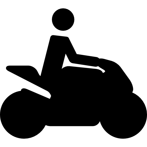 silueta de viajero en motocicleta  icono
