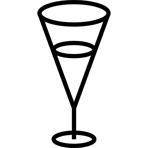 beber contorno de recipiente transparente de vidrio con vino blanco  icono