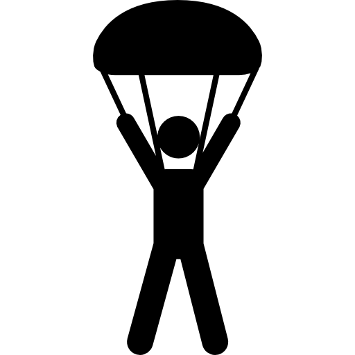 Skydiving silhouette falling  icon