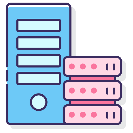 Server storage Flaticons Lineal Color icon