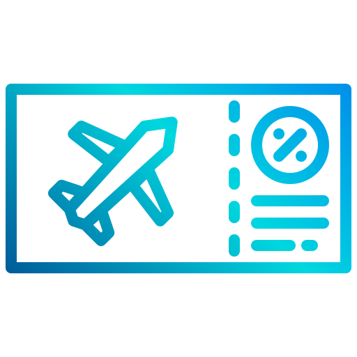 Билет на самолет xnimrodx Lineal Gradient иконка