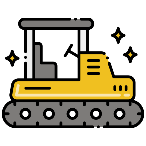 bulldozer Flaticons Lineal Color icona