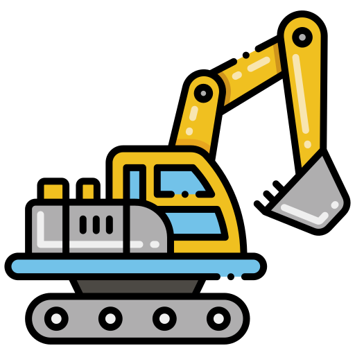 Excavator Flaticons Lineal Color icon