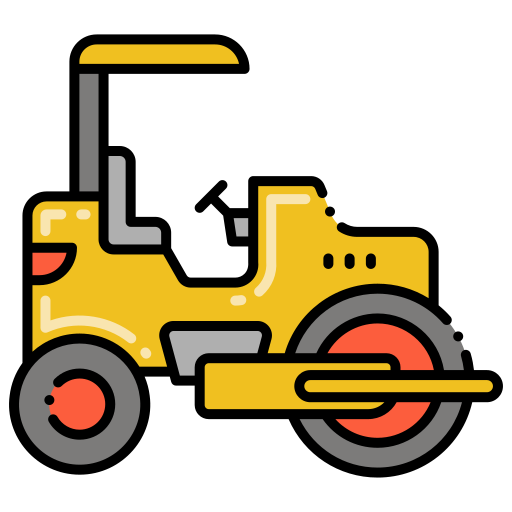 Road roller Flaticons Lineal Color icon