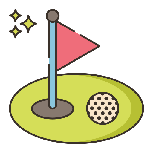 mini golf Flaticons Lineal Color ikona