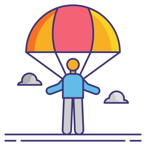 Parachute Flaticons Lineal Color icon
