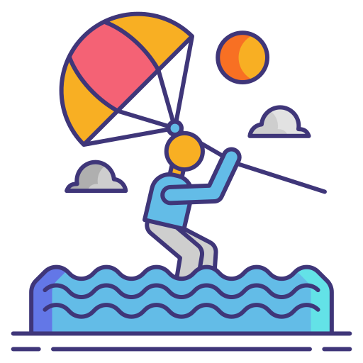 parasailing Flaticons Lineal Color icon